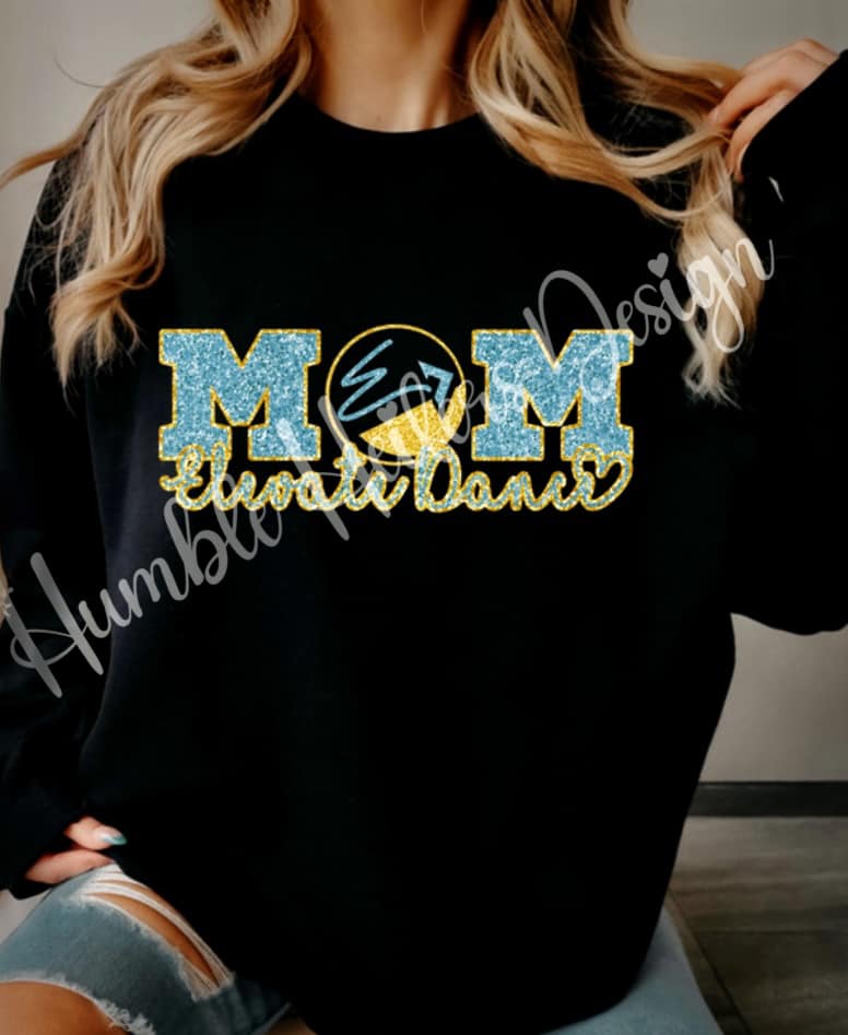 Elevate Dance Mom in Glitter crewneck