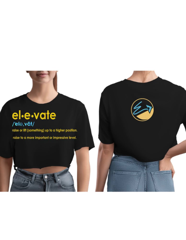 Elevate Description/Logo on Back Crop Top