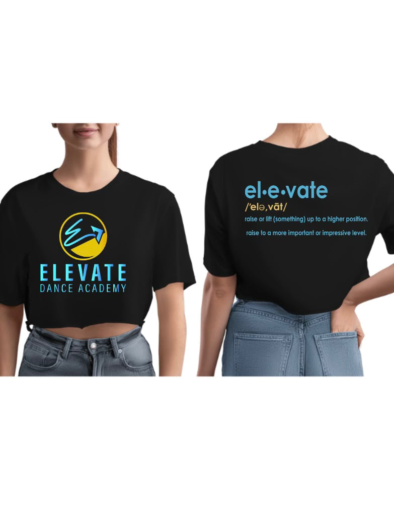 Elevate Dance Academy Top Logo/Description Back Crop Top